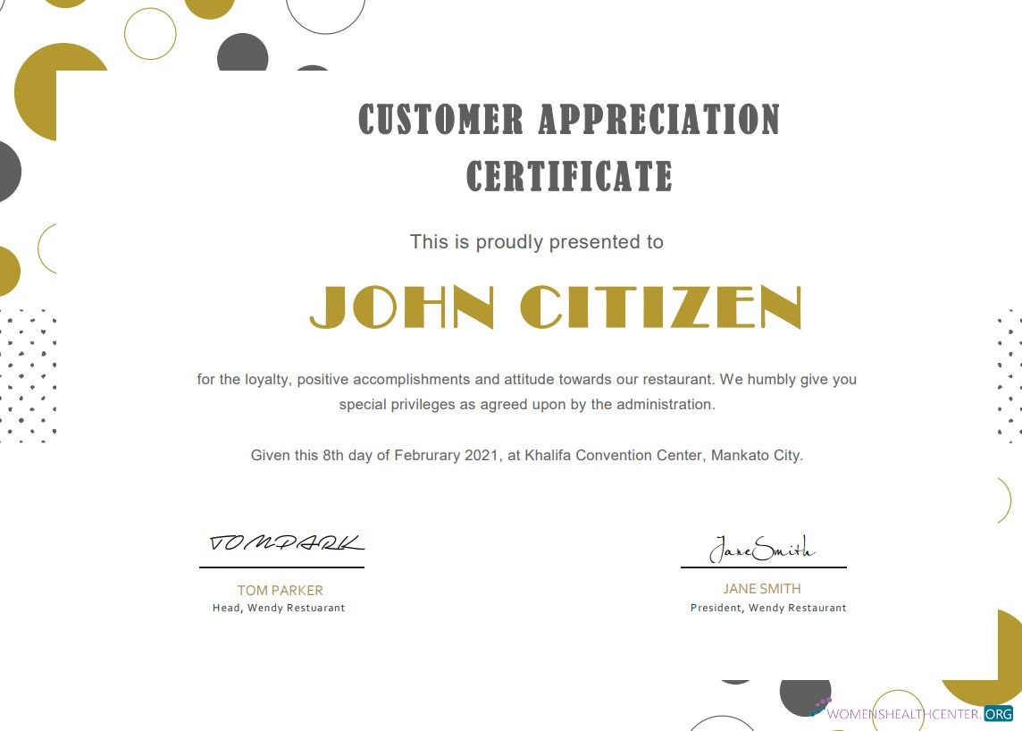 Download USA Customer Appreciation Certificate template in Word and PDF format Photoshop template